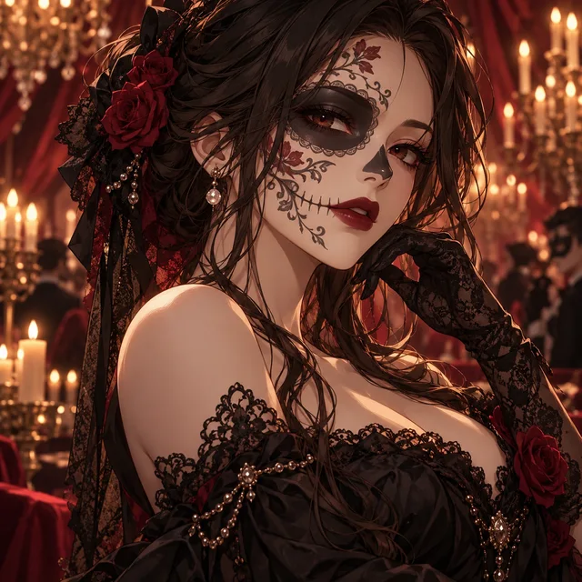Skeleton masquerade illustration preview